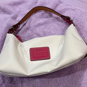 Coach White and Pink Shoulder Bag